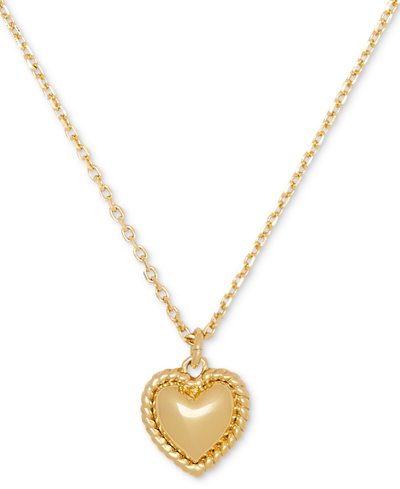 Kate Spade Twisted Frame Heart Pendant Necklace, 16" + 3" Extender In Gold.