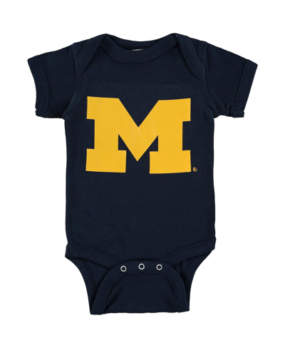 Two Feet Ahead Babies' Infant Boys And Girls Navy Michigan Wolverines Big Logo Bodysuit