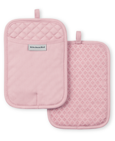 Kitchenaid Asteroid Pot Holder 2-pack Set, 7" X 10" In Dried Rose