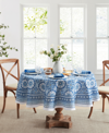ELRENE VIETRI MEDALLION BLOCK PRINT STAIN WATER RESISTANT INDOOR AND OUTDOOR TABLECLOTH, 70" X 70" ROUND