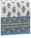 ELRENE TROPEZ BLOCK PRINT STAIN WATER RESISTANT INDOOR AND OUTDOOR TABLE RUNNER, 13" X 70"