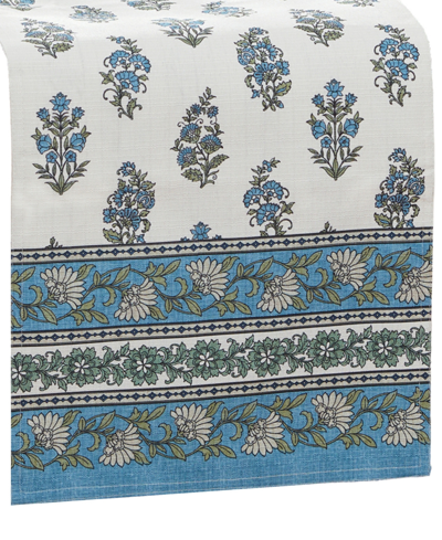 Elrene Tropez Block Print Stain Water Resistant Indoor And Outdoor Table Runner, 13" X 70" In Multi