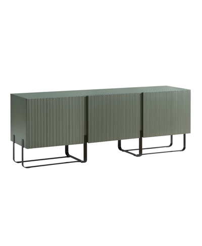 Furniture Of America 60" Mdf Milo Modern Composite Three Cabinet Tv Stand In Sage Green,black