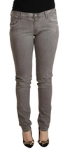 Acht Gray Cotton Low Waist Skinny Push Up Denim Jeans In Gray