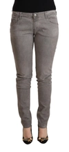 Acht Light Gray Washed Cotton Slim Fit Denim Jeans In Gray