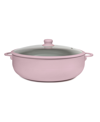 Sedona Aluminum 12 Qt Caldero With Silicone Rim Glass Lid And Silicone Handle Holder In Pink