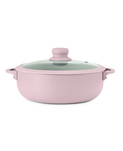 Sedona Aluminum 3.5 Qt Caldero With Silicone Rim Glass Lid And Silicone Handle Holder In Pink