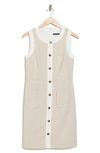 Tommy Hilfiger Women's Faux-button-front Sheath Dress In Ivory.khaki