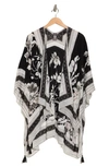 Vince Camuto Tropical Blooms Ruana In Black Neutral