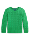 Polo Ralph Lauren Kids' Polo Pony Cable-knit Jumper In Green