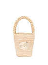 Patou Iconic Raffia Bucket Bag In Nude & Neutrals