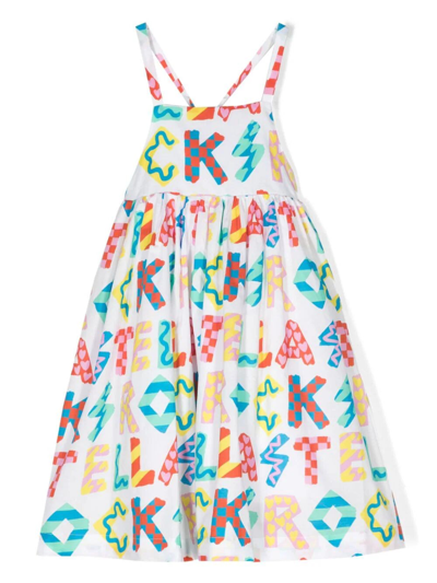 Stella Mccartney Kids' Rocks-print Flared Dress In White