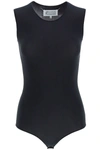 Maison Margiela Round-neck Sleeveless Bodysuit In Black