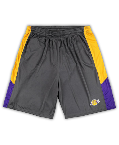 Fanatics Men's  Gray Los Angeles Lakers Big And Tall Shorts