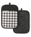 Kitchenaid Gingham 2-pc. Pot Holder Set In Onyx Black