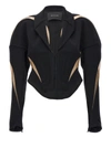 MUGLER MESH INSERT BLAZER BLAZER AND SUITS