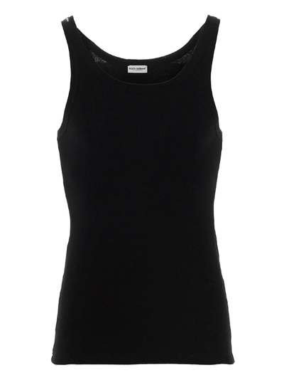 Dolce & Gabbana Cotton Vest Top In Black