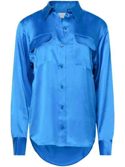 Equipment Signature Silk Shirt In Blue