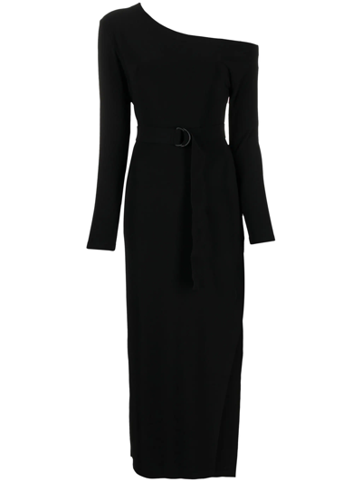 Norma Kamali Long Dress With Open Shoulders In Black