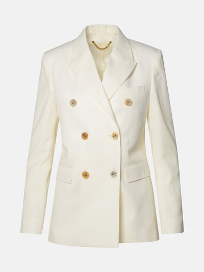 GOLDEN GOOSE WHITE VIRGIN WOOL BLEND BLAZER