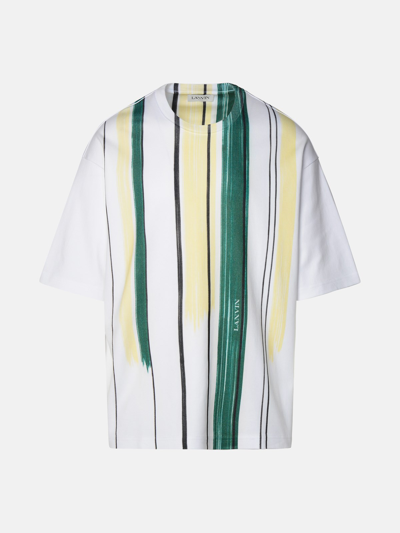 Lanvin Striped Print T-shirt In Blanco