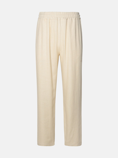 Gcds Ivory Linen Blend Trousers