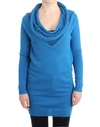 COSTUME NATIONAL COSTUME NATIONAL COZY SCOOP NECK BLUE KNIT WOMEN'S SWEATER
