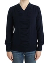 Costume National Elegant V-neck Lightweight Sweater In Blue