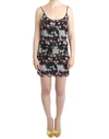 Costume National Multicolor Silk Floral Mini Dress In Multicolor