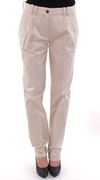 DOLCE & GABBANA DOLCE & GABBANA BEIGE COTTON CHINOS WOMEN'S PANTS