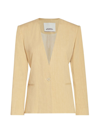 Isabel Marant Manzil One-button Cotton Jacket In Straw