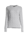 Minnie Rose Women's Cable-knit Sweater In Heather Grey