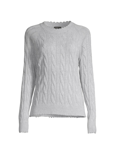 Minnie Rose Women's Cable-knit Jumper In Heather Grey