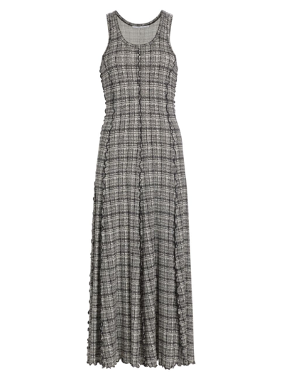 Proenza Schouler White Label Women's Matilda Plaid Jersey Midi Dress In Black Off White