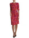Dolce & Gabbana Vibrant Floral Silk Charmeuse Dress In Multicolor