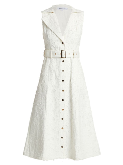 Elliatt Women's Bloom Caring Textured Denim A-line Dress In White