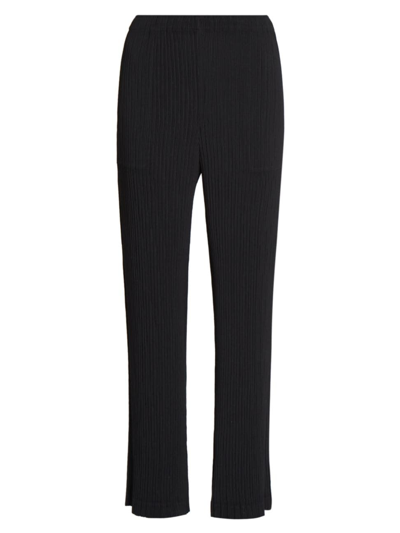 Issey Miyake Women's Hatching Pleats Trousers In Black