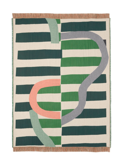 Marimekko Siirto Jacquard Throw Blanket In Green