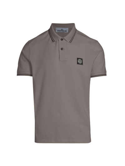 Stone Island Men's Core Classic Cotton-blend Polo Shirt In Gray