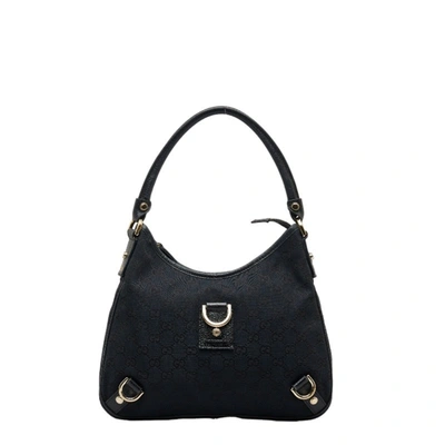 Gucci D-ring Black Canvas Shoulder Bag ()