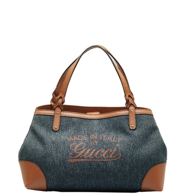 Gucci Gg Canvas Brown Denim - Jeans Handbag ()