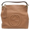 GUCCI GUCCI SOHO BEIGE LEATHER TOTE BAG (PRE-OWNED)