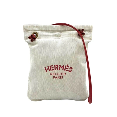 Hermes Hermès Aline White Cotton Shopper Bag ()