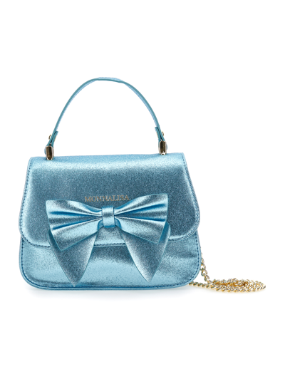 Monnalisa Glitter Handbag In Light Blue
