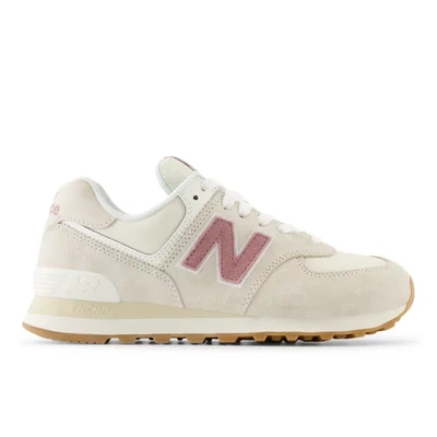New Balance Women's 574 In Beige/pink