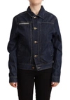 Master Coat Dark Blue Button Down Long Sleeves Denim Jacket In Blue