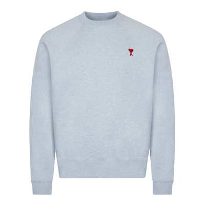 Ami Alexandre Mattiussi Ami De Caur Crewneck Sweatshirt In Grey