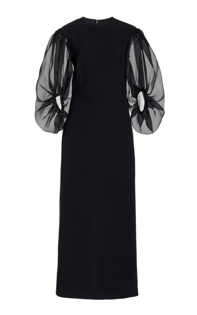 Altuzarra Danielle Puff-sleeve Cady Maxi Dress In Black