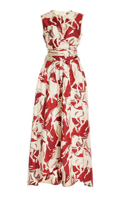 Altuzarra Penny Printed Silk Maxi Dress In Red