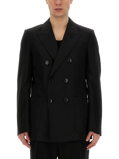 Ami Alexandre Mattiussi Ami Paris Double-breasted Jacket In Black